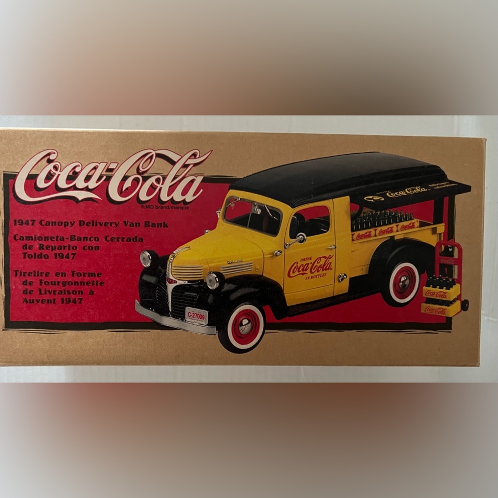 Coca-Cola 1947 Dodge Canopy Delivery Van Bank 1/25 Collector’s 27009 NIB